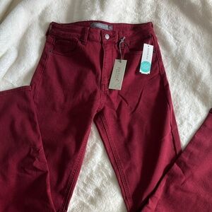 Burgundy jeans